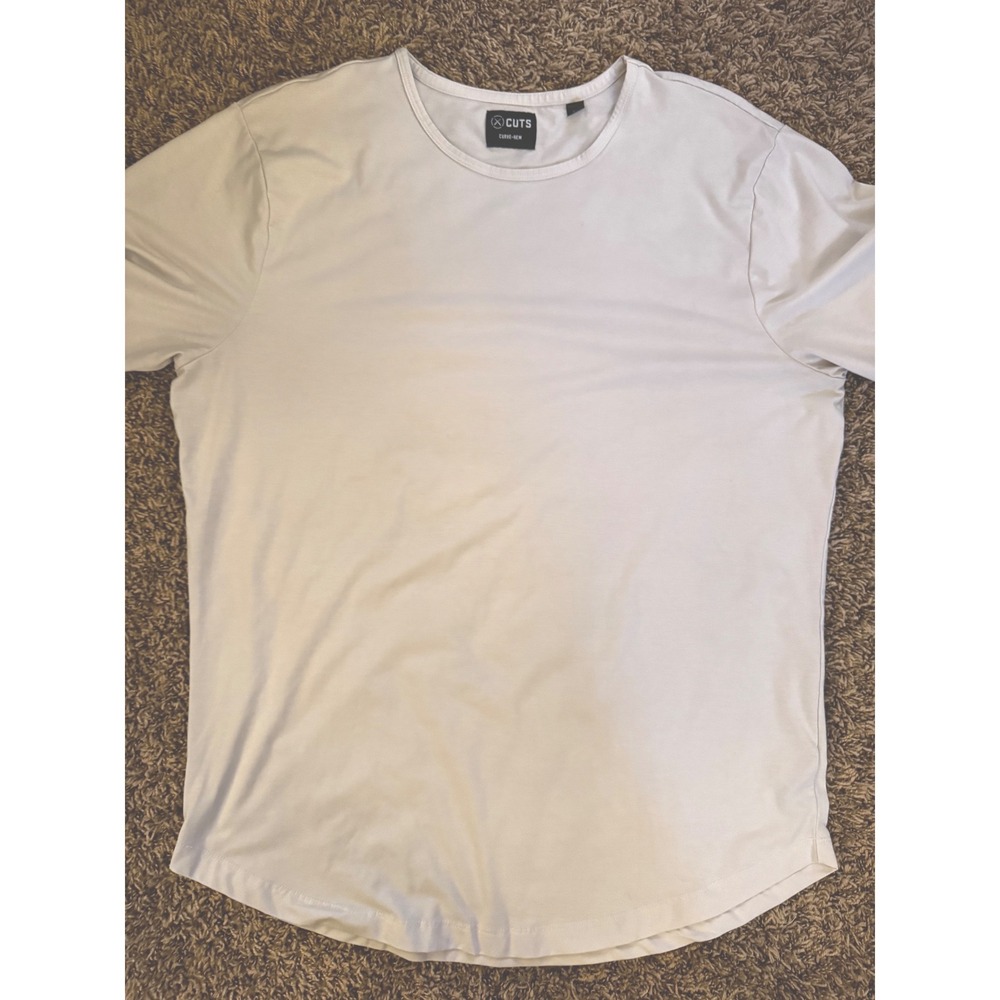 Cuts Curve-Hem White Pyca Pro Short Sleeve T-Shirt Mens XXL L1034